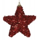 Vánoční ozdoba 4ks hvězdy červené se třpytkami 6cm