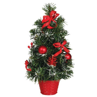Vánoční dekorace stromeček s červenými ozdobami 40 cm