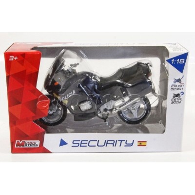 Motorka BMW španělská Policie Polizia modrá model Mondo Motors 1:18