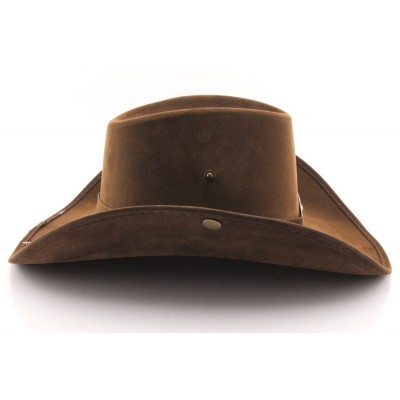 Kovbojský klobouk kožený vzhled hnědý