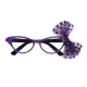 Retro brýle s mašličkou - fialové