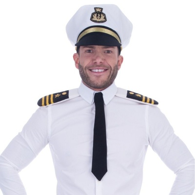 Sada Lodní kapitán námořník - čepice, kravata a výložky