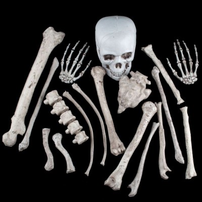 Kosti a lebka 17kusů - dekorace