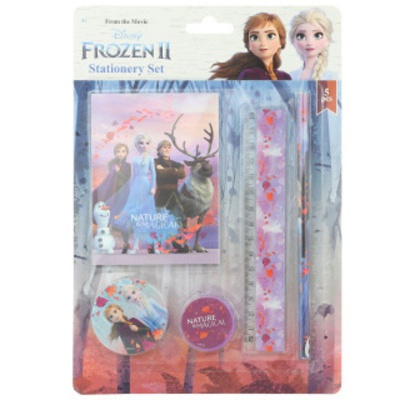 Sada na psaní Frozen Ledové království - blok, tužka, ořezávátko, pravítko a guma
