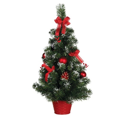 Vánoční dekorace stromeček s červenými ozdobami 60 cm