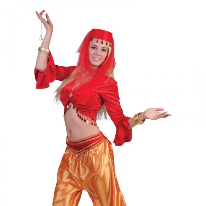 Dámský kostým Břišní tanečnice červený top