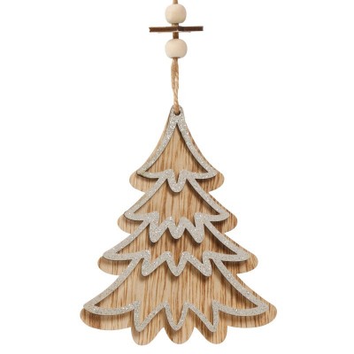 Vánoční dekorace Dřevěný stromeček 12cm