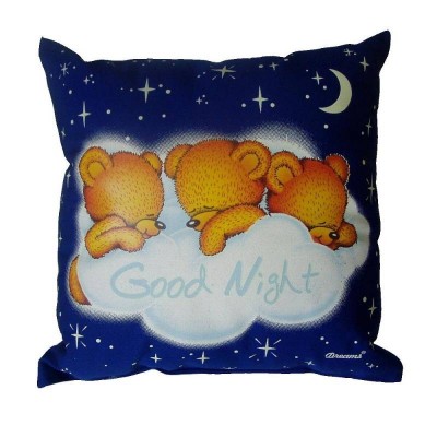 Svítící polštářek modrý Medvídci Good Night