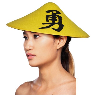 Čínský klobouk žlutý