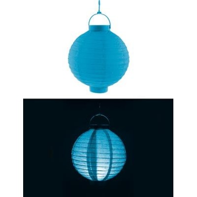 Lampion 20cm s LED světlem modrý