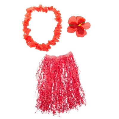 Kostým havajská tanečnice s květem červená