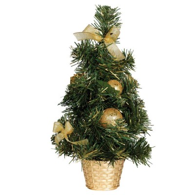 Vánoční dekorace stromeček se zlatými ozdobami 40 cm