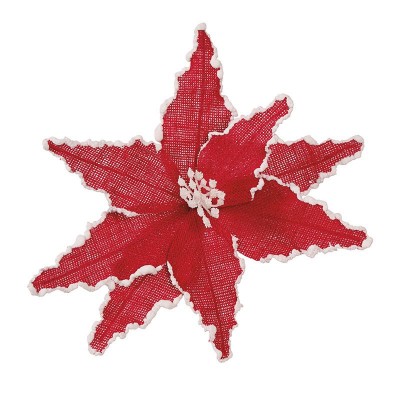 Dekorace Vánoční růže hvězda červená 20 cm