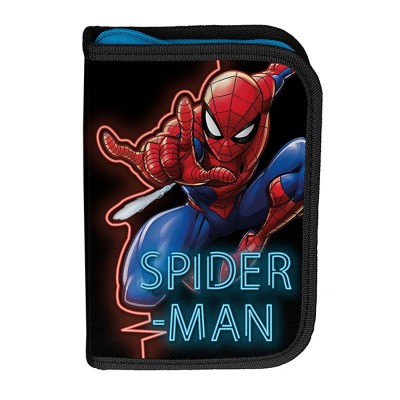 Školní pouzdro penál Spiderman Blue - s chlopněmi a vybavením