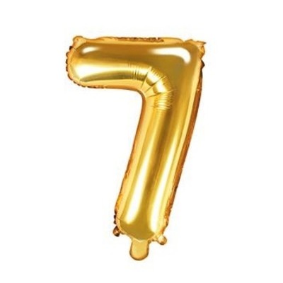 Foliový balónek číslo 7 zlatý 35 cm