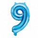 Foliový balónek číslo 9 modrý 35 cm