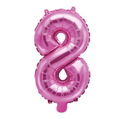 Foliový balónek číslo 8 růžový 35 cm