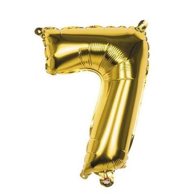 Foliový balónek číslo 7 zlatý 86 cm