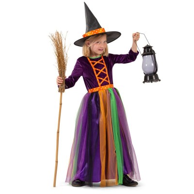 Dětský kostým Čarodějnice barevná 152