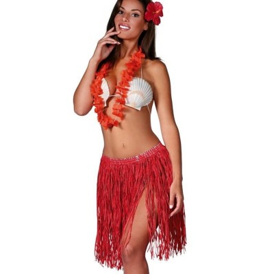 Kostým havajská tanečnice s květem červená