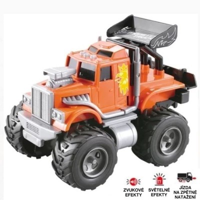 Monster Truck oranžový se světlem a zvukem 16cm