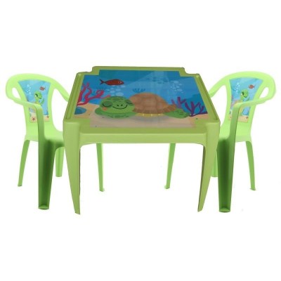 Sada 2 židličky a stoleček OCEAN - zelená