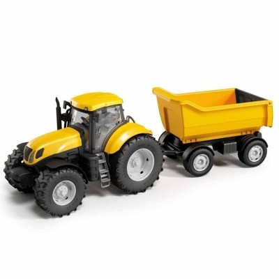 Traktor žlutý s vyklápěcí vlečkou 61 cm