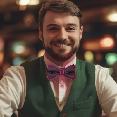 Motýlek LED svítící růžový