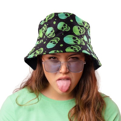 Letní klobouk bucket Lebky