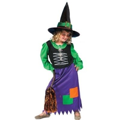 Dívčí kostým krásná čarodějnice čarodějka – perfektní na karneval i Halloween