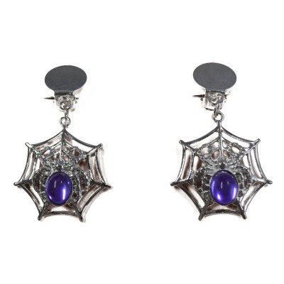 Náušnice pavouk fialový