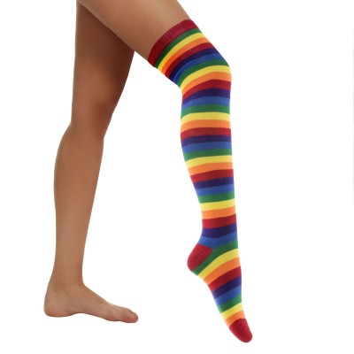 Punčochy pruhované duhové