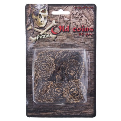 Pirátské mince s lebkou plastové 50 ks