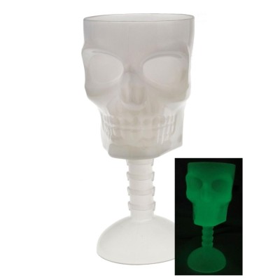 Pohár lebka svítící 18 cm