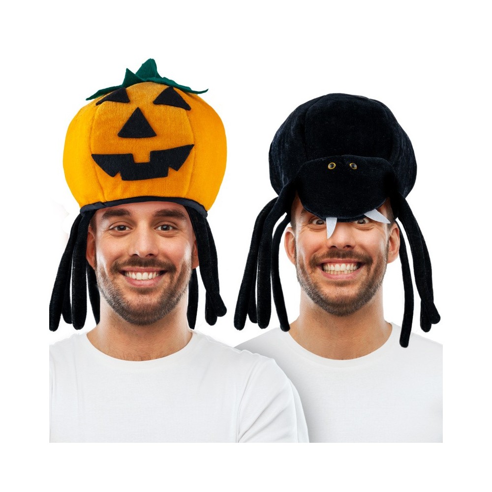 Oboustranná čepice pavouk dýně