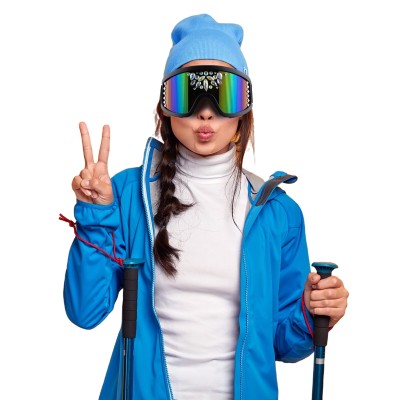 Lyžařské brýle zdobené skleněnými kamínky