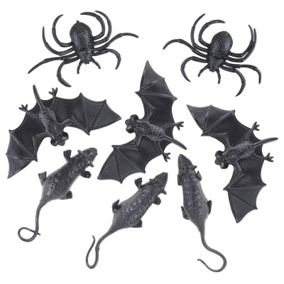 Gumová havěť 8ks - netopýři, myši a pavouci