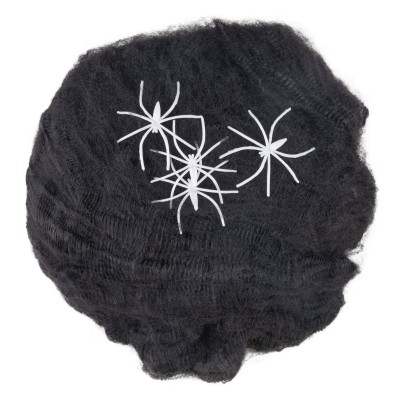 Umělá pavučina černá a pavouci 60g