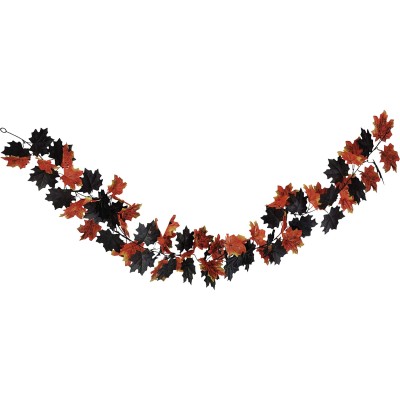 Girlanda černo oranžové listy 200cm Halloween