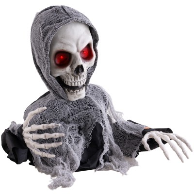 Dekorace kostlivec kostra pohyblivá, se světlem a zvuky 60cm