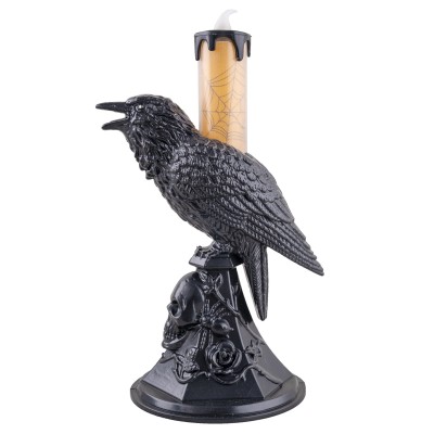 Svícen Halloween havran - svítící