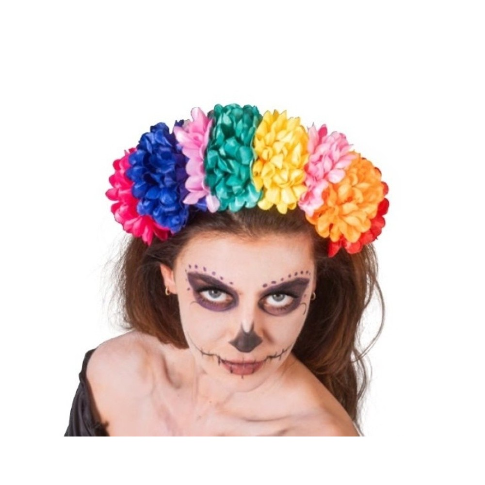 Barevná květinová čelenka Muerto