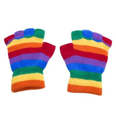 Rukavice pruhované duhové