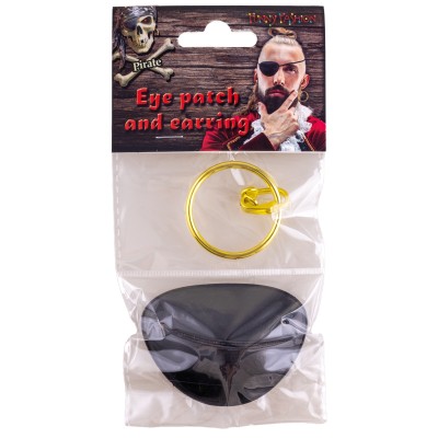 Páska klapka na oko a náušnice pirát