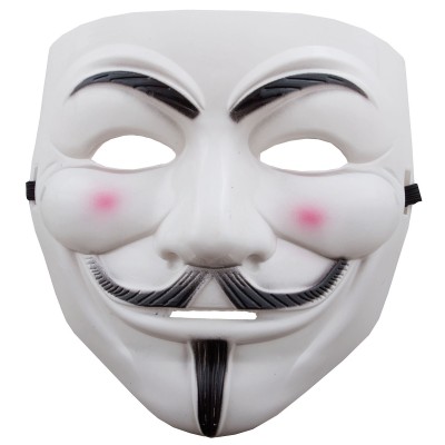 Maska Guy Fawkes Anonymus Vendeta bílá