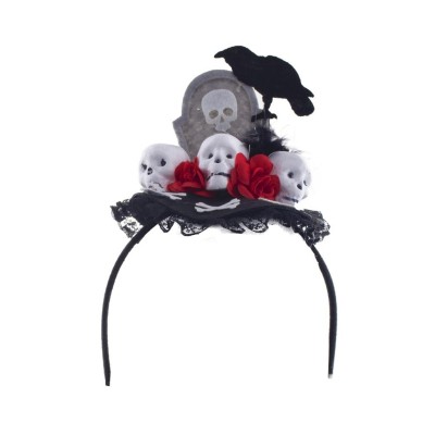 Čelenka halloween hrob a růže