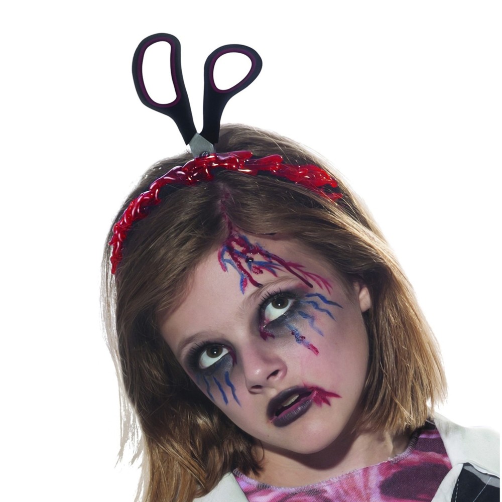 Čelenka nůžky v hlavě Halloween