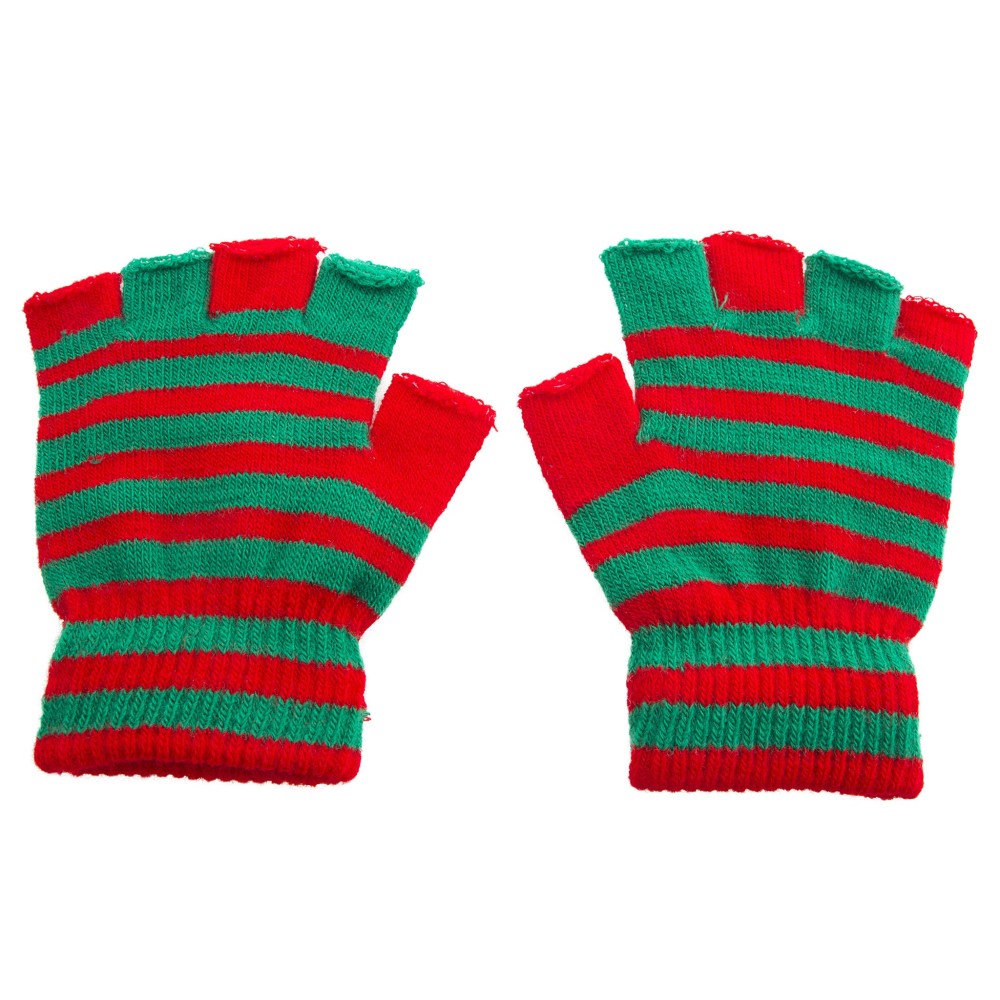 Rukavice pruhované bez prstů
