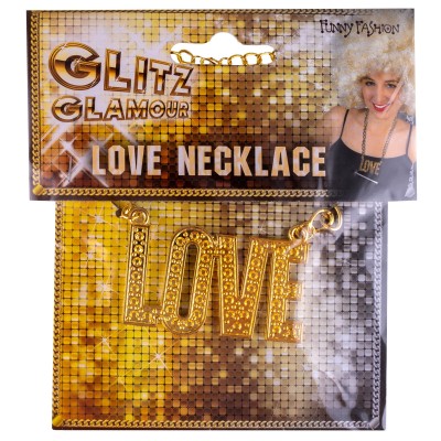 Kovový náhrdelník LOVE zlatý