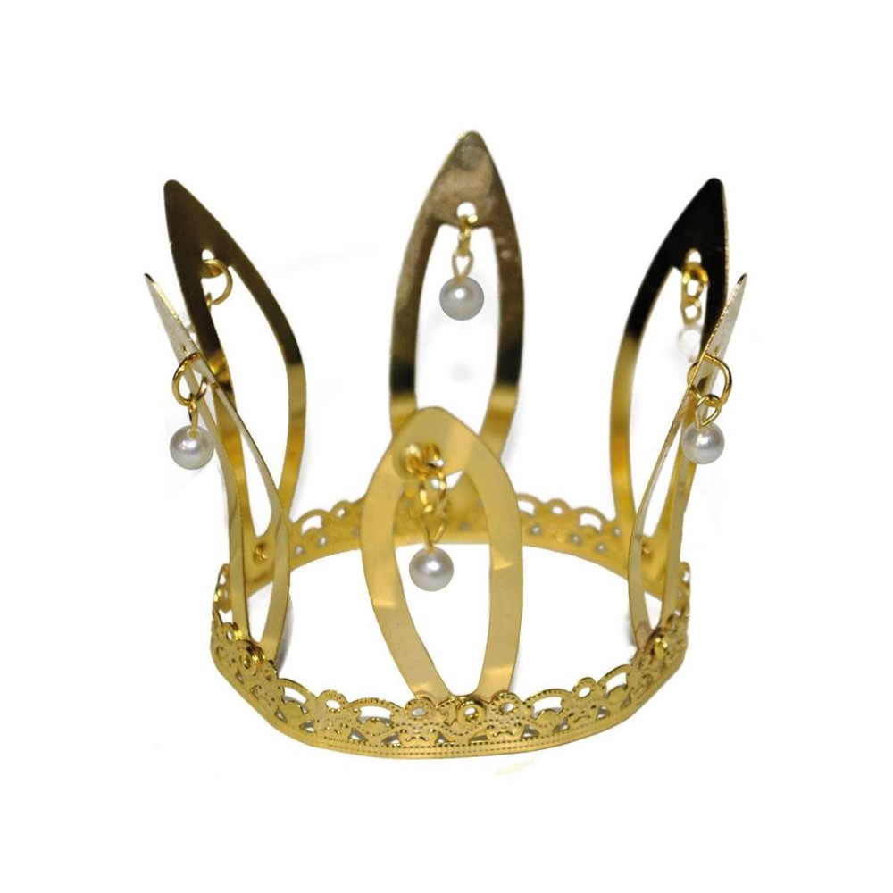 Zlatá korunka s perličkami